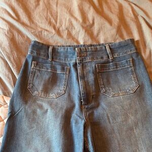 The Colette Crop High-Rise Wide-Leg Jeans by Maeve